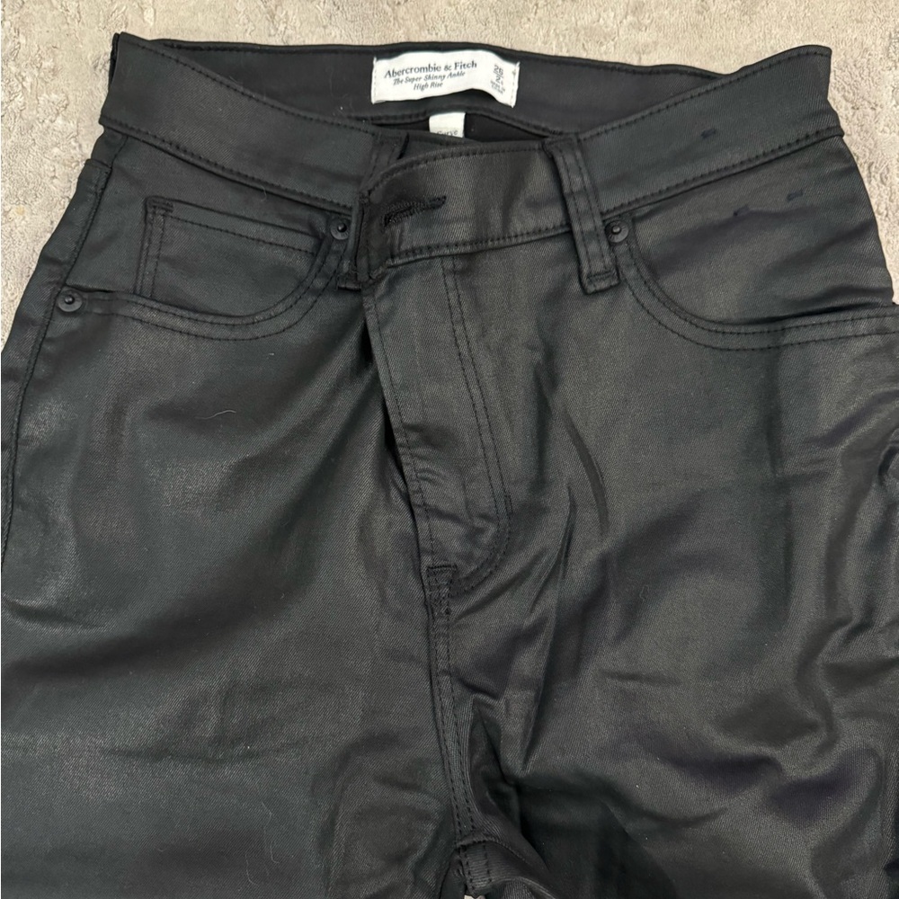 Abercrombie & Fitch Shiny Black Skinny Pants